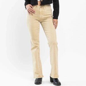 NWT Judy Blue Mid-Rise Garment Dyed Khaki Slim Bootcut Jeans 88504